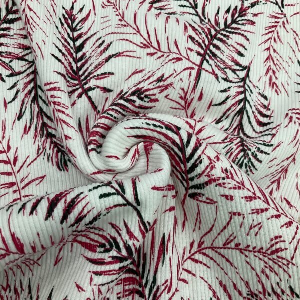 POLY COTTON SPANDEX 2X2 RIB PRINT